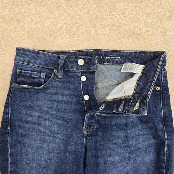 Old Navy O.G. Straight High-Rise Denim Blue Jeans Women’s Size 8 Button Fly - Picture 6 of 10